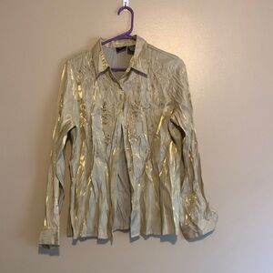 Laura Scott golden button up shirt